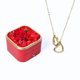 Meanyou Eternal Happiness Rose Box & Personalized Necklace